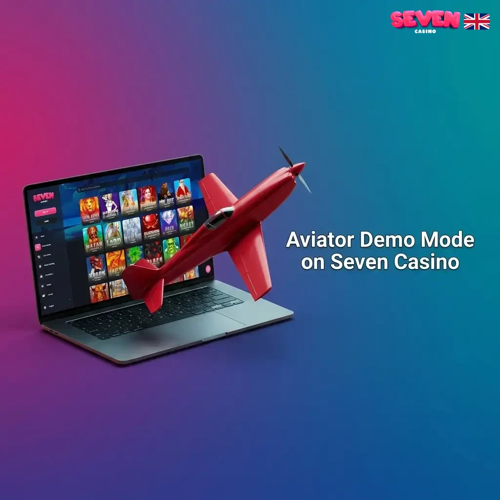 Aviator demo mode on Seven Casino showing virtual credits gameplay with multiplier and auto bet features