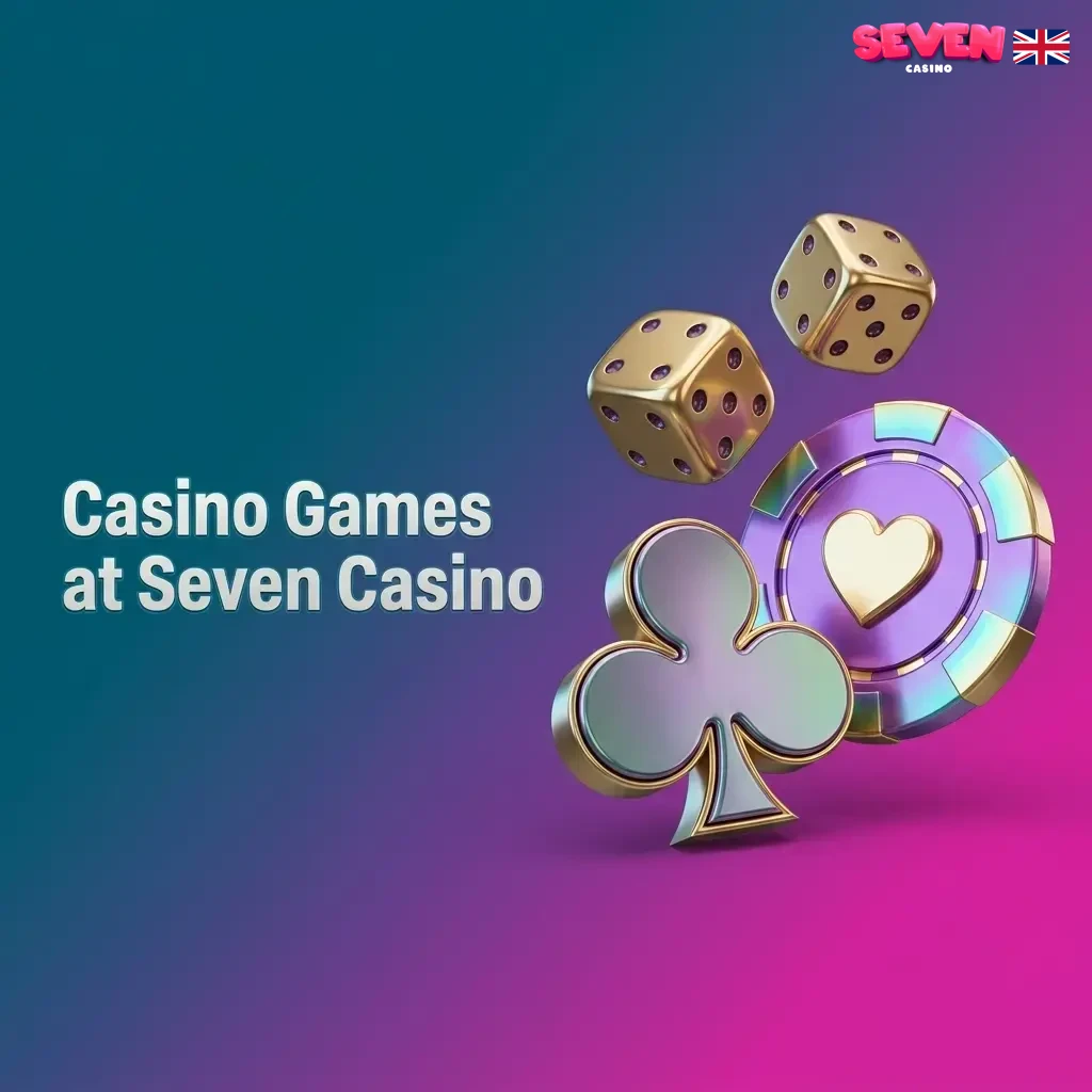 Seven Casino game lobby featuring over 3,000 titles including slots, live dealer tables, and jackpot games for UK players