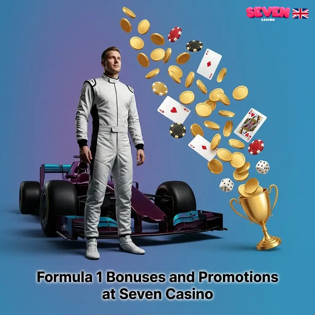 Seven Casino welcome bonus up to 450% for F1 betting, with promotions on Monaco and British Grand Prix events