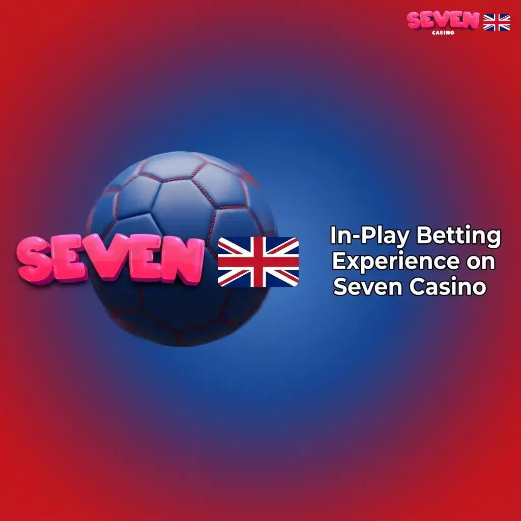 Seven Casino in-play betting interface showing live odds, score widgets, and cash-out options across football, tennis and esports markets