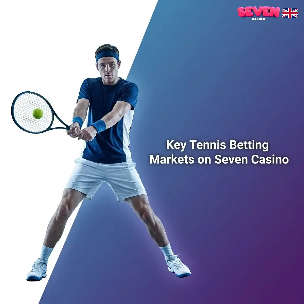 Tennis betting markets at Seven Casino covering match winner, set betting, handicap, and correct score across ATP, WTA, Grand Slam fixtures