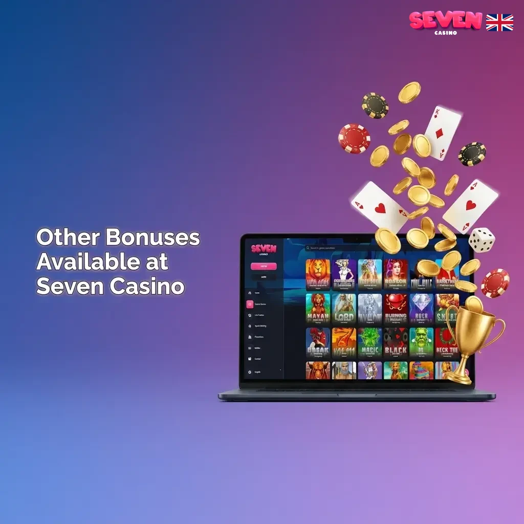 Seven Casino ongoing promotions including reload bonus, free spins, cashback, loyalty rewards and seasonal offers