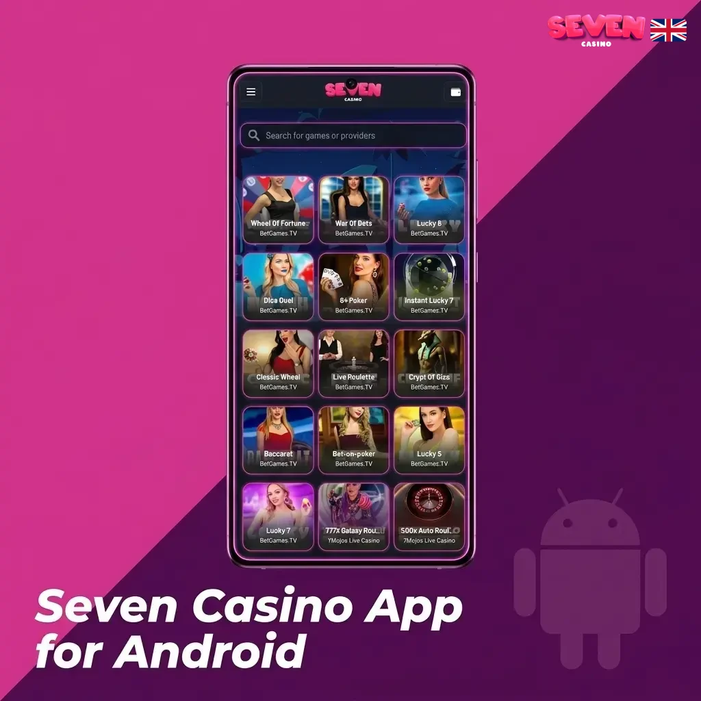 Seven Casino Android app installation steps showing APK download and setup process for Android 7.0 or higher devices