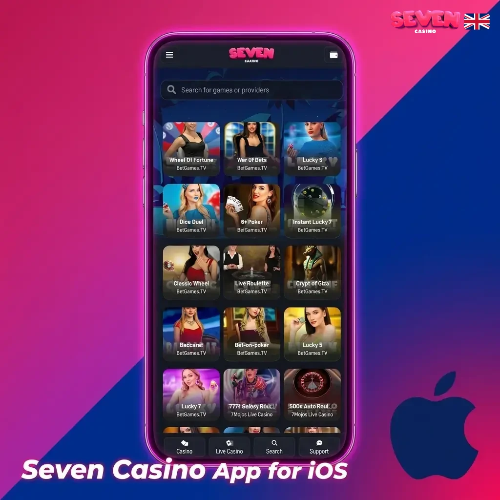 Seven Casino iOS Progressive Web App installation guide showing Safari share menu steps on iPhone home screen