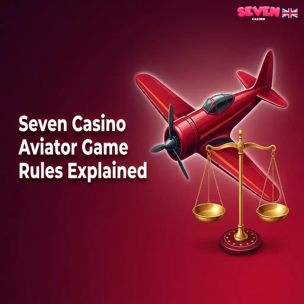 Aviator crash game rules showing plane ascending with multiplier, cash out button, and dual bet options at Seven Casino