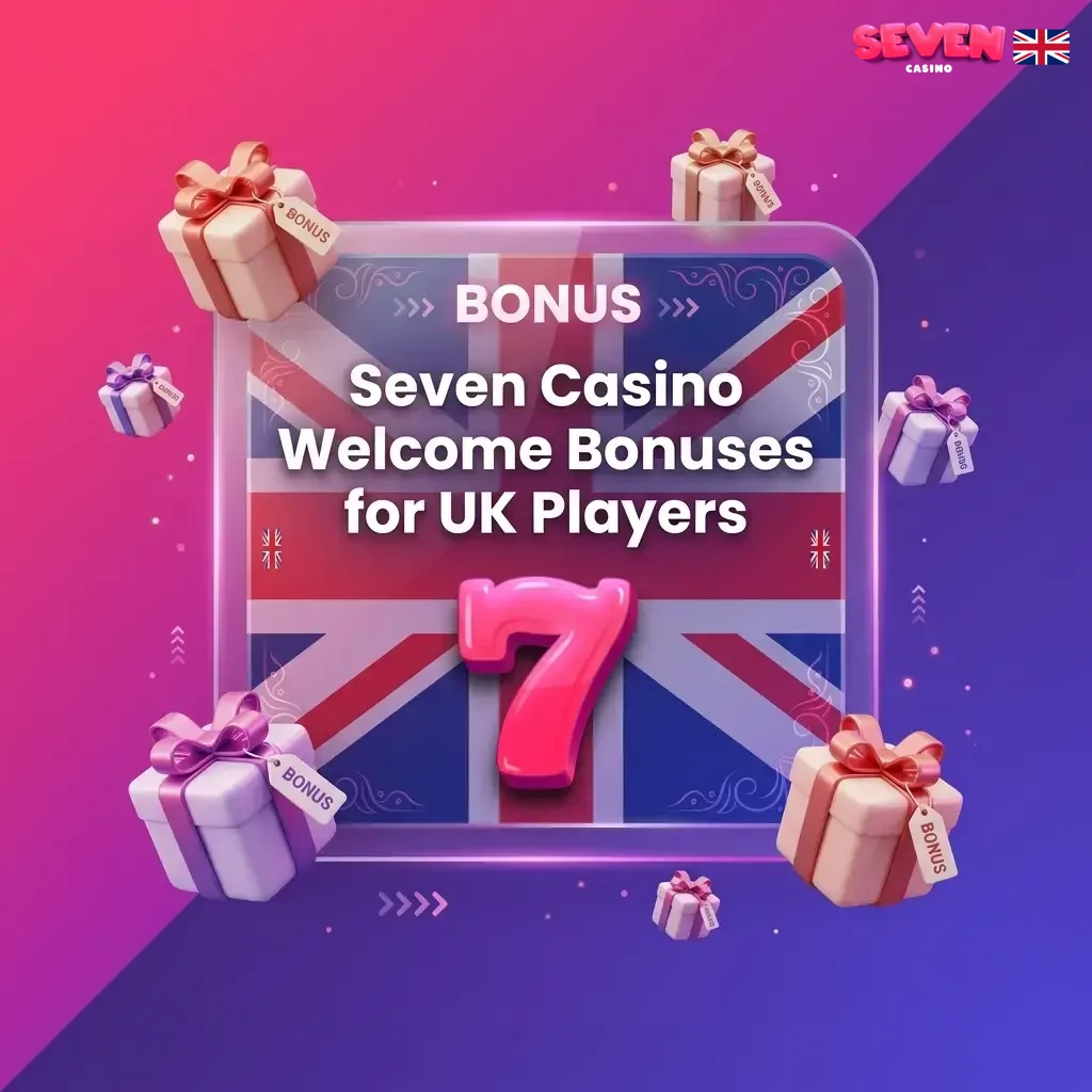 Seven Casino multi-deposit welcome package for UK players offering up to 450% and £6,500 across three bonus tiers