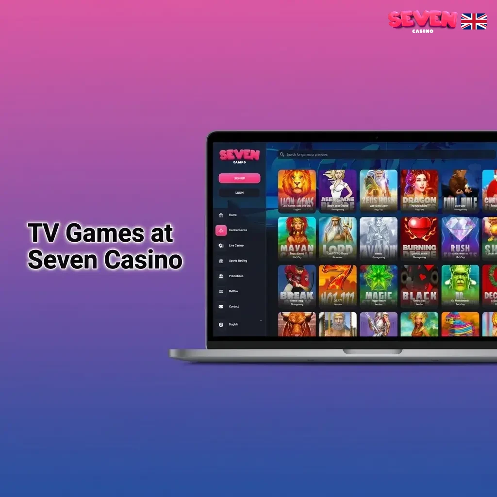 TV Games at Seven Casino featuring wheel games, lottery shows, live game shows, bingo, and keno with broadcast-style hosts