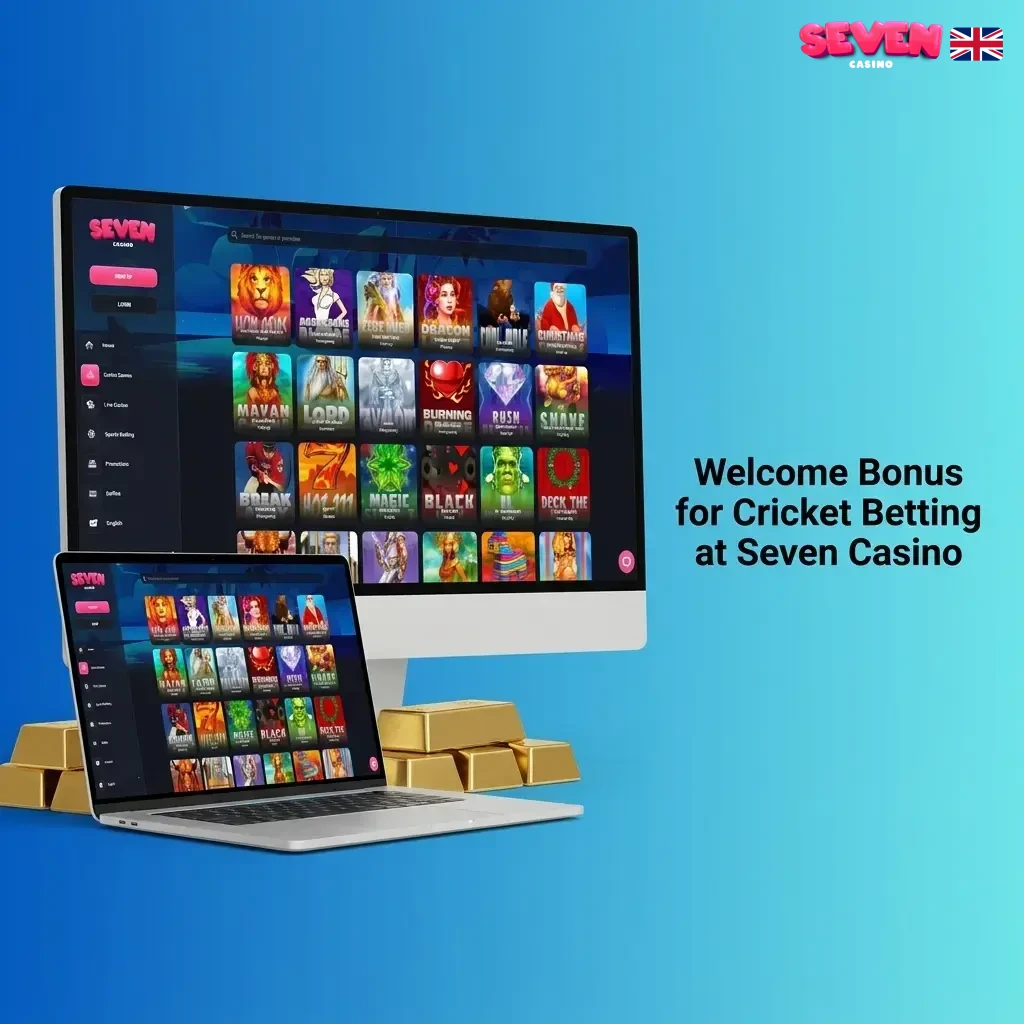 Seven Casino welcome bonus up to 450% on first deposit for cricket betting, covering Ashes, ICC World Cup and IPL markets
